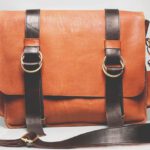 Leather Bags - Orange and Black Leather Satchel Bag